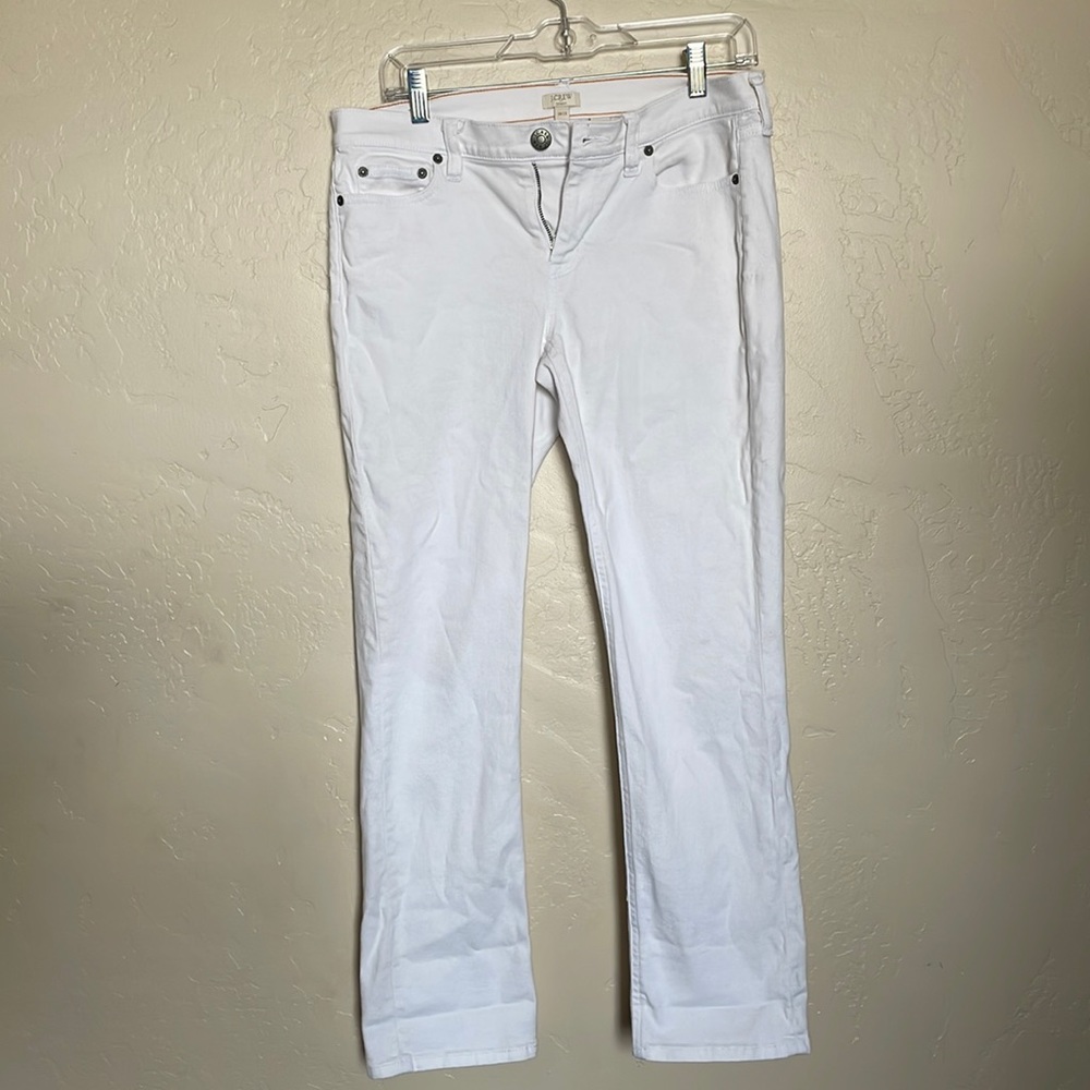 White j crew size 28/29 straight leg jeans button up
